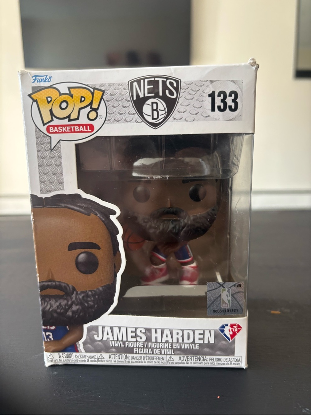 Funko Pop James Harden Nets Vinyl Figure - Black, White, Red